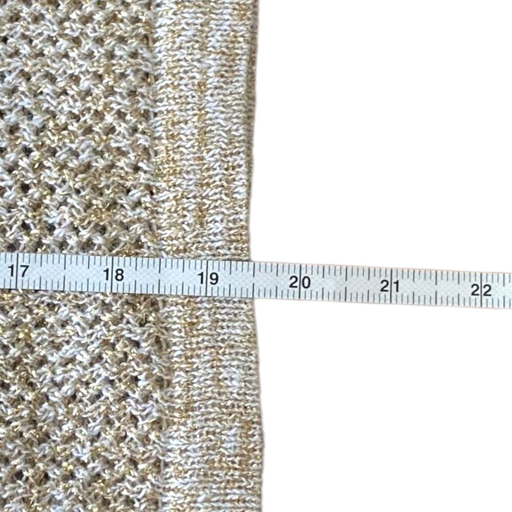 Vintage Gold Metallic Open Weave Sweater‎ Tank Glam Party Festi - Size Small - Picture 9 of 9